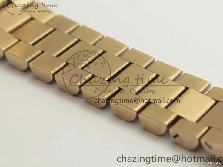 MiroTime 0210 Flexible DateJust 28mm RG BP Maker Best Edition Ice Blue Diam Dial Fluted Bezel On RG Bracelet ETA 3444